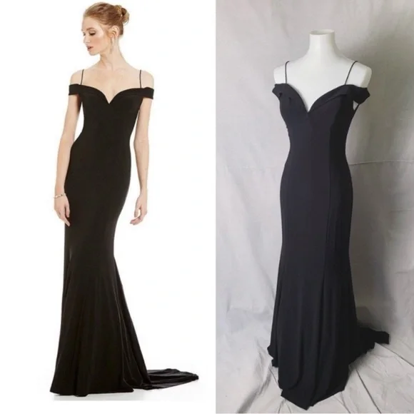 Adrianna Papell Jersey off shoulder mermaid dress - Picture 2 of 4